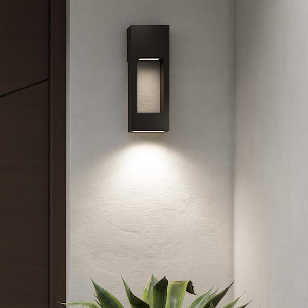 Generation Lighting - Testa Medium 2-Light Black LED Outdoor Wall Lantern Sconce (1-Pack)