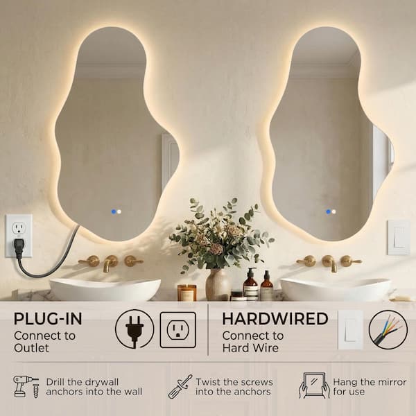 Hochwertiges 26 in. W x 43 in. H Asymmetrical Frameless LED Light
