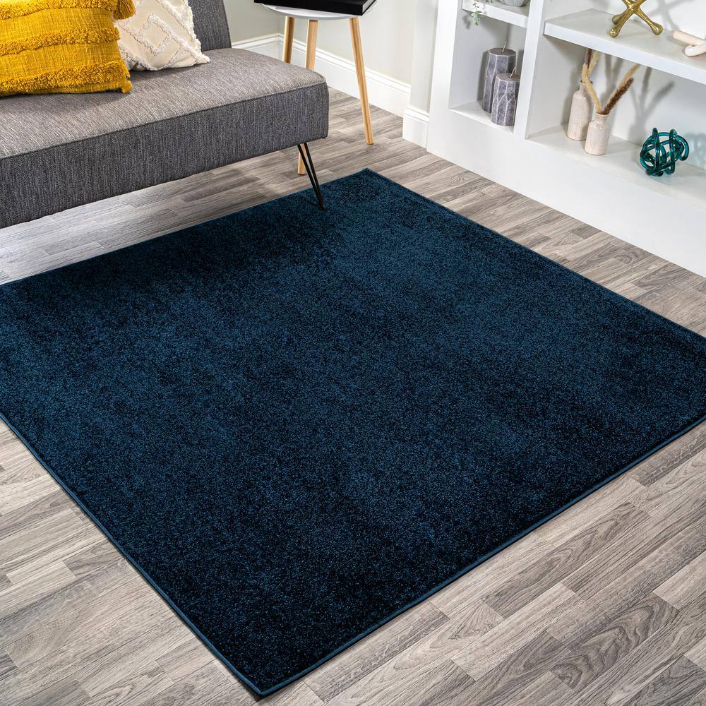 Haze Solid Low-Pile Navy 5 ft. x 5 ft. Square Area Rug price history on PriceWatchPro