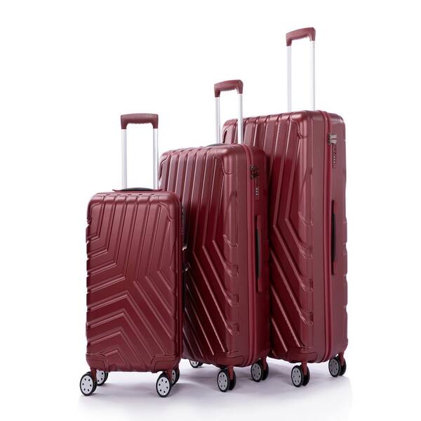 Red Air Canada 3-Piece Spinner Wheeled TSA Locked Durable Travel Luggage Set