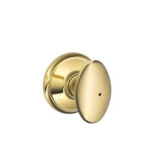 Siena Bright Brass Privacy Bed/Bath Door Knob