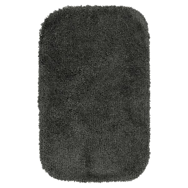 Serendipity Dark Gray 24 in. x 40 in. Washable Bathroom Accent Rug
