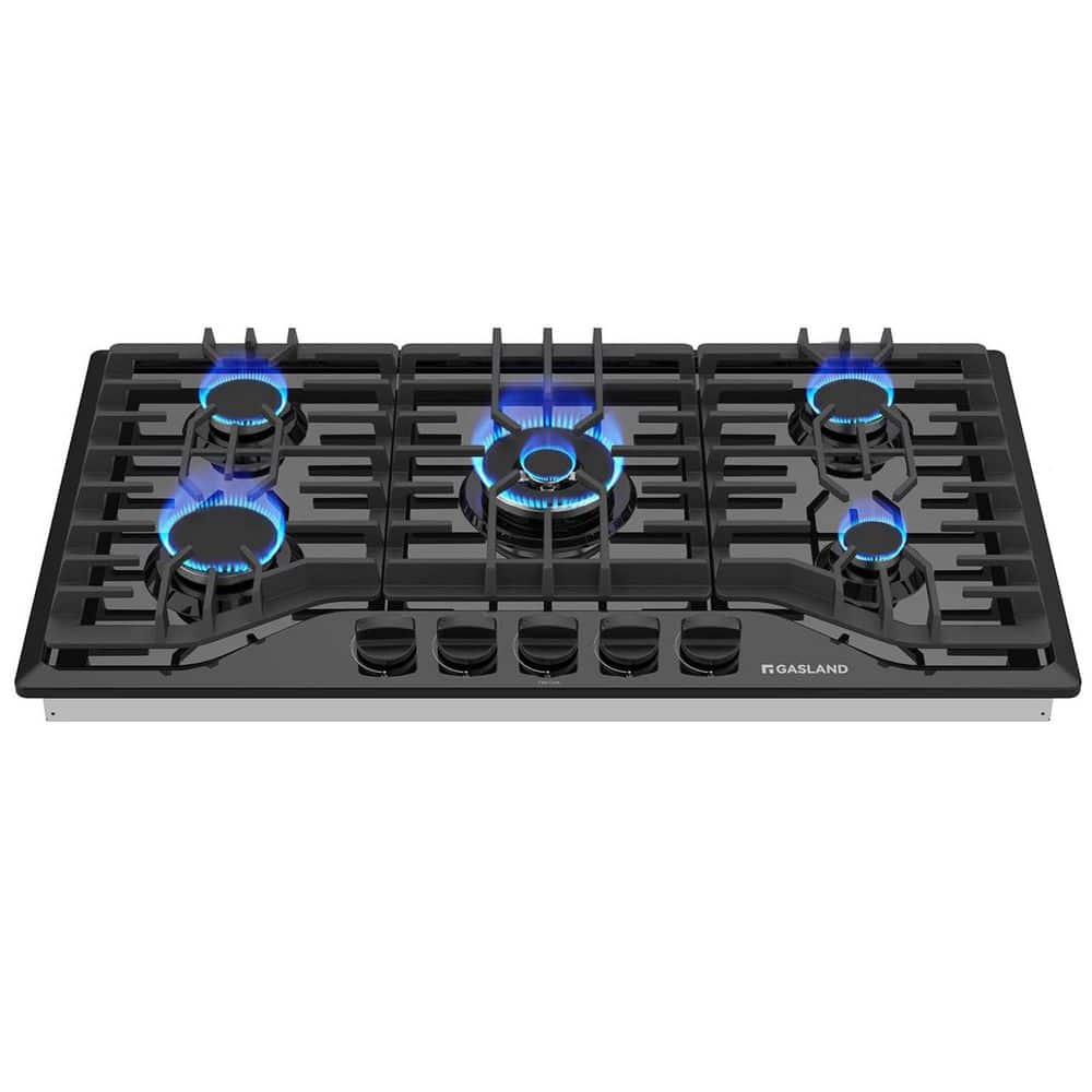 36 in. NG/LPG Convertible Gas Cooktop in Porcelain Enamel with 5-Burners