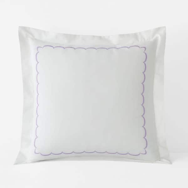 Company Cotton Scallop Lavender Cotton Percale Euro Sham