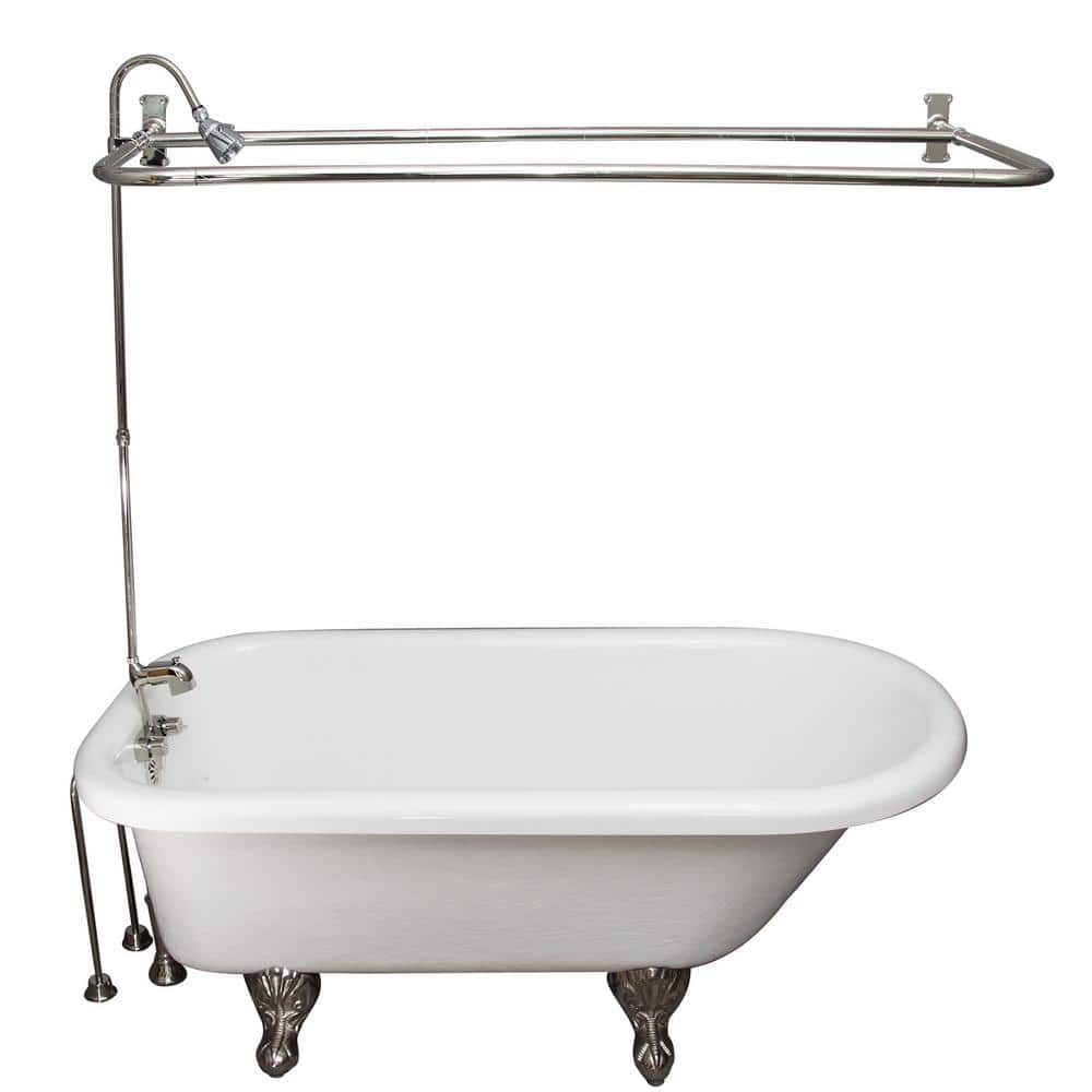 5 ft. Acrylic Ball and Claw Feet Roll Top Tub in White with Polished Chrome Accessories price history on PriceWatchPro