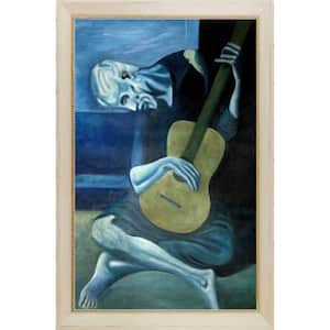 The Old Guitarist by Pablo Picasso Constantine Framed People Oil Painting Art Print 28.5 in. x 40.5 in.
