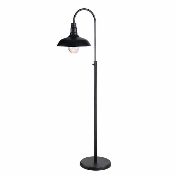 Hampton Bay Millbrook 58.5 in. Black Outdoor/Indoor Floor Lamp
