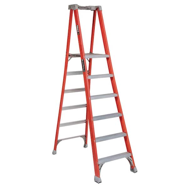 Louisville Ladder 6 ft. Fiberglass Pinnacle Platform Ladder with 300 lbs. Load Capacity Type IA Duty Rating
