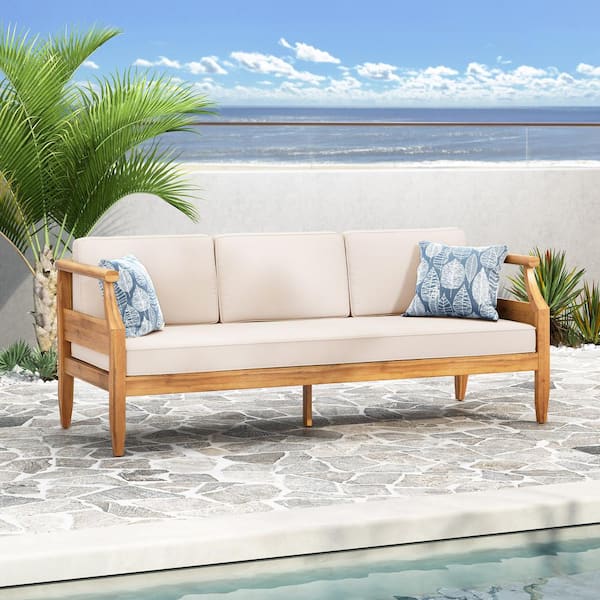CHRISTOPHER KNIGHT HOME Sloane Natural Acacia Wood Outdoor Couch