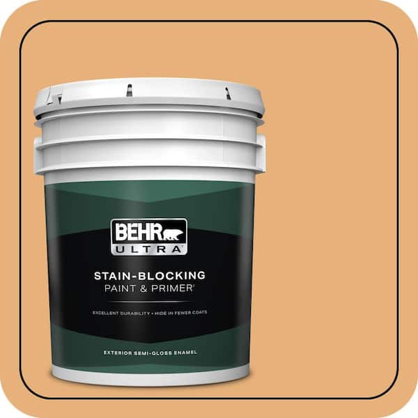BEHR ULTRA 5 gal. #M240-5 Squash Bisque Semi-Gloss Enamel Exterior Paint & Primer
