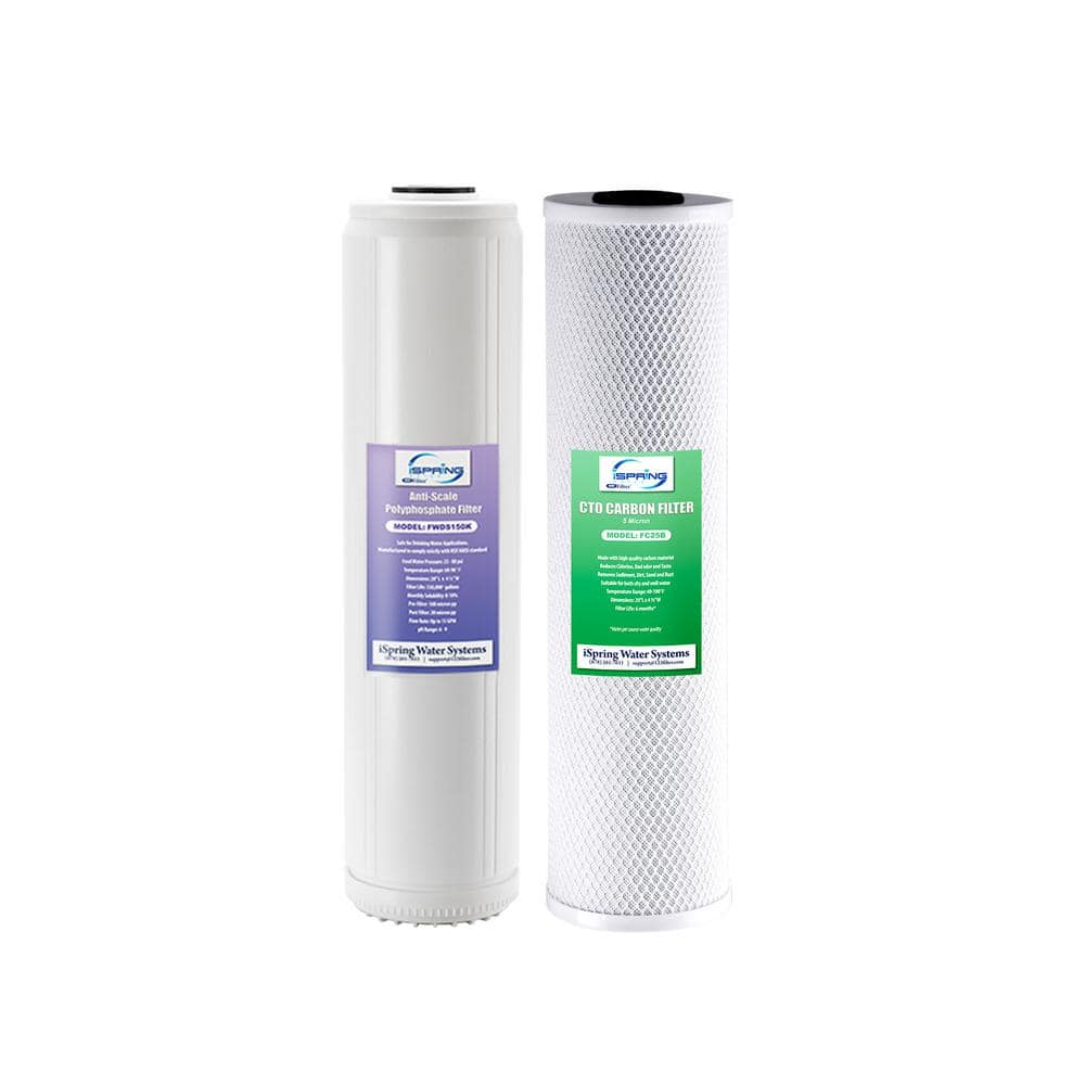 Ispring 45 In X 20 In 2 Stage Whole House Water Filter Replacement Set Reduce Chlorine 0469