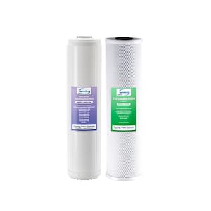4.5 in. x 20 in. 2-Stage Whole House Water Filter Replacement Set, Reduce Chlorine, Scale, Corrosion, Fits WGB22B-DS