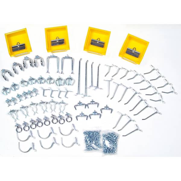 Garage kit 4 Inch All Metal Peg Hooks 1/8 to 1/4" Pegboard Slatwall 1000 Pack 
