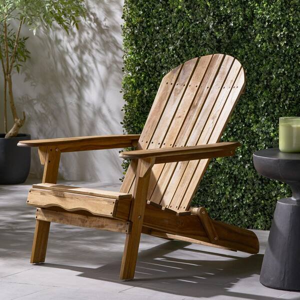 Zeus & Ruta Natural Stained Acacia Wood Adirondack Chair for