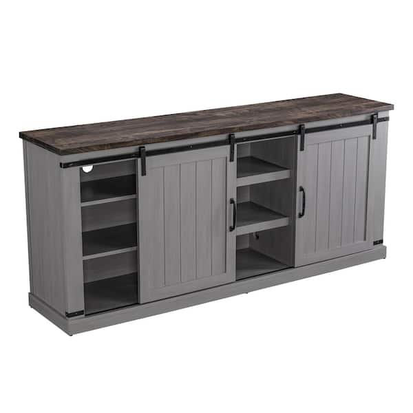 68 in. Gray TV Stand for TVs Up to 70 in.