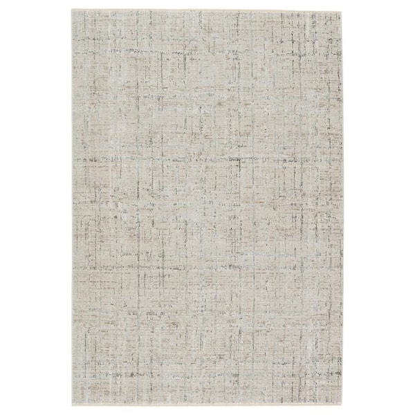Sovis Light Gray/Ivory 8 ft. 10 in. x 12 ft. 7 in. Abstract Rectangle Area Rug