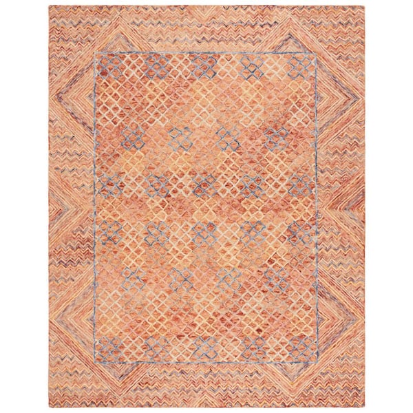 SAFAVIEH Aspen Gold/Pink 9 ft. x 12 ft. Chevron Border Area Rug