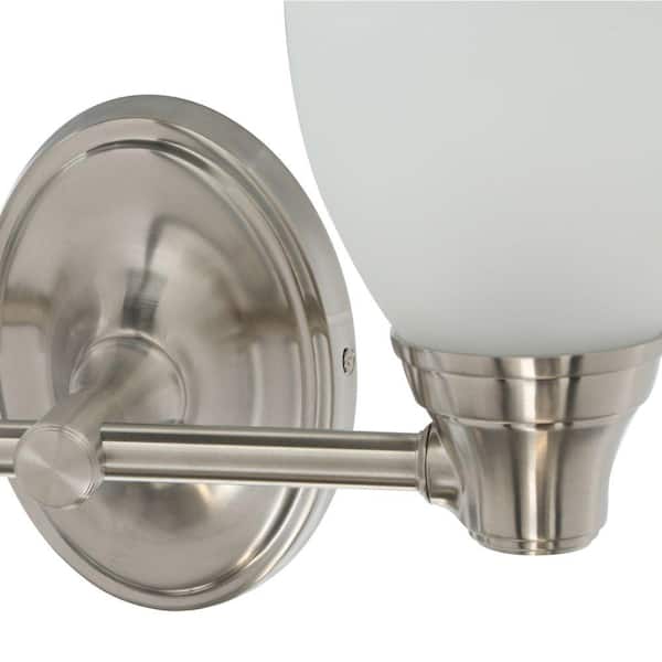 KOHLER Forte 1 Light Brushed Nickel Indoor Bathroom Wall Sconce, Position Facing Up or Down, UL Listed