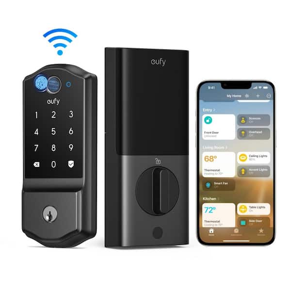 eufy FamiLock E32 Black Thumb-Turn Smart Lock Deadbolt with