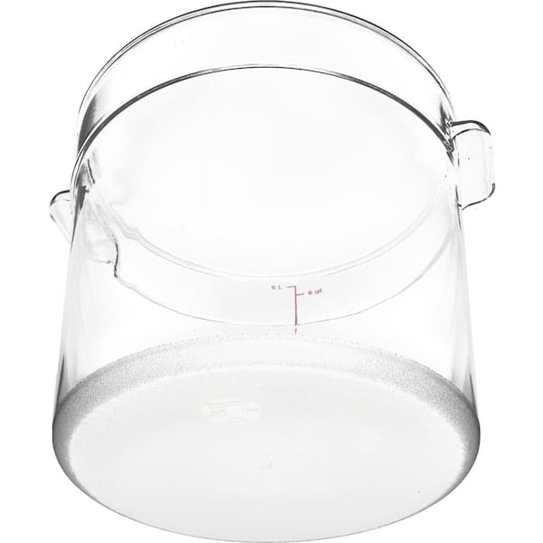 Choice 6 Qt. Translucent Round Polypropylene Food Storage Container and Lid