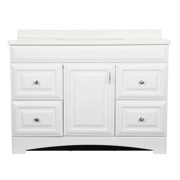 St. Paul Providence 48 in. Vanity in White with Cultured Marble Vanity Top in White