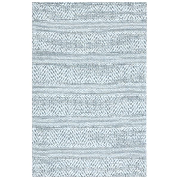 SAFAVIEH Marbella Blue 6 ft. x 9 ft. Chevron Striped Area Rug