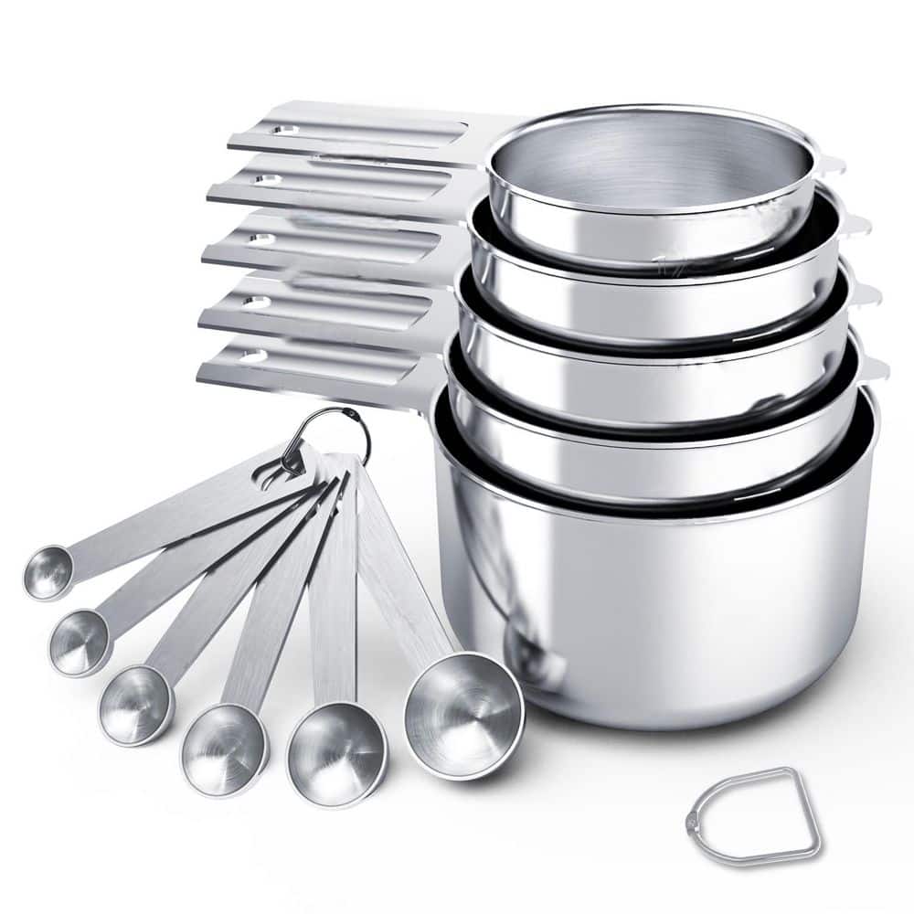 Stainless Steel Measuring Cups and Spoons Set with Cups, Spoons, and Kitchen Gadgets for Cooking and Baking (11-Pack) price history on PriceWatchPro