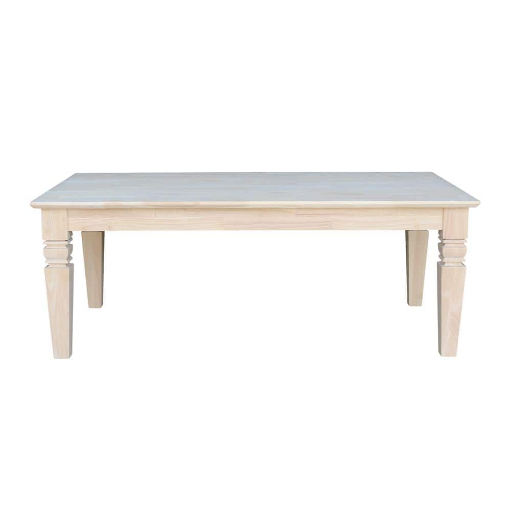 Elegant Java Rectangular Coffee Table in Unfinished Wood