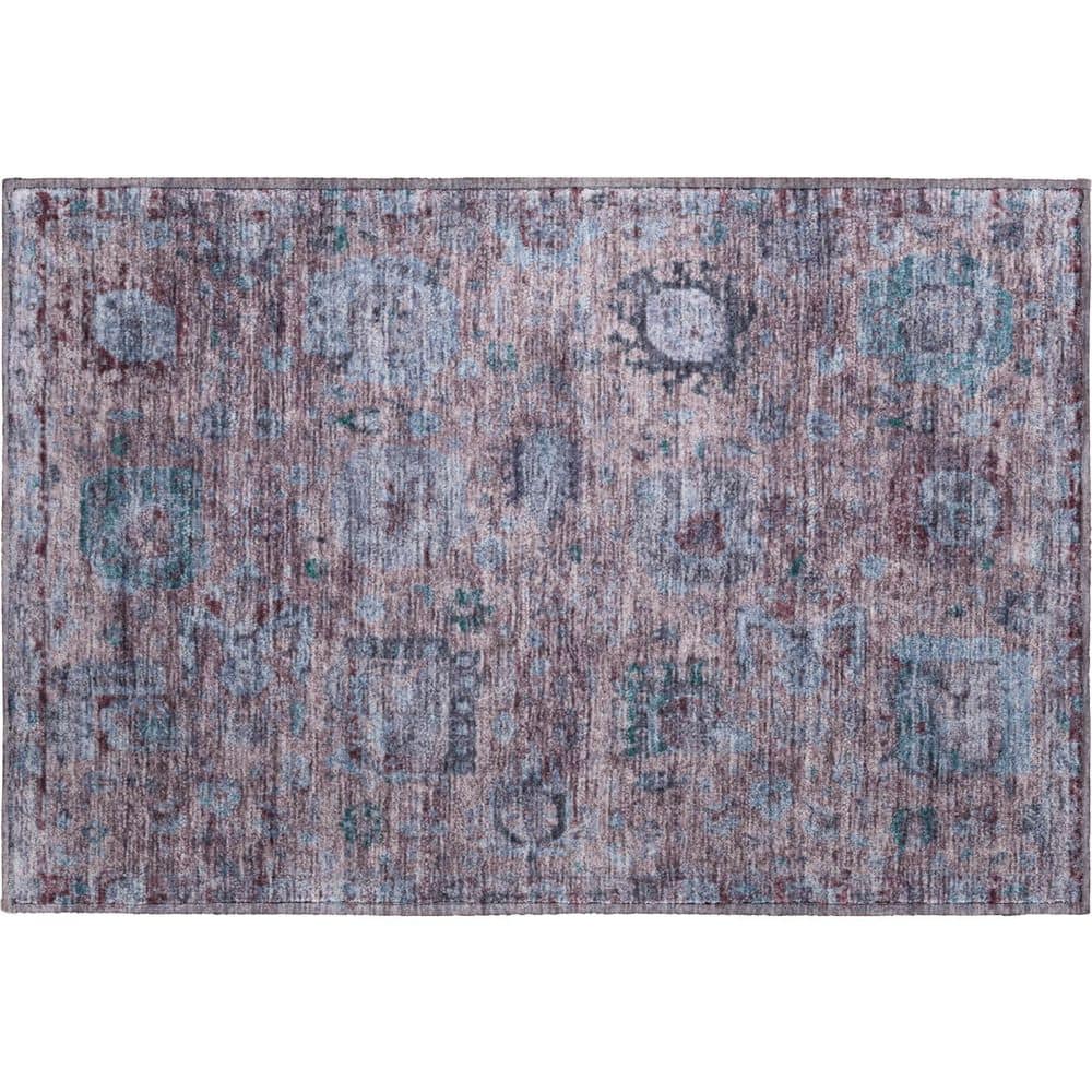 Mayfield Premium Machine Washable Abstract AMF2429 Plum 2 ft. x 3 ft. Accent Rug price history on PriceWatchPro