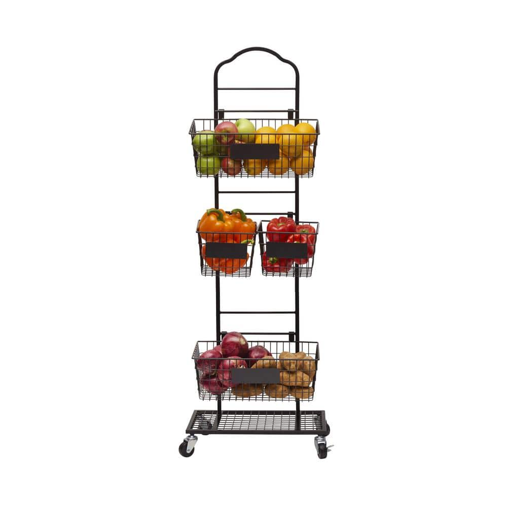 Mikasa Gourmet Basics Mercato Black Metal 3 Tier Basket 5293873 The   Black Mikasa Serving Trays 5293873 64 1000 