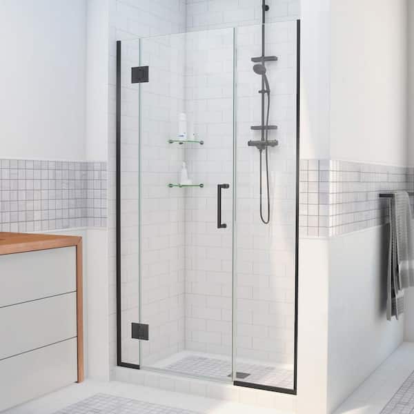DreamLine Unidoor-X 72 to 72.5 in. x 72 in. Frameless Hinged Shower Door in Matte Black