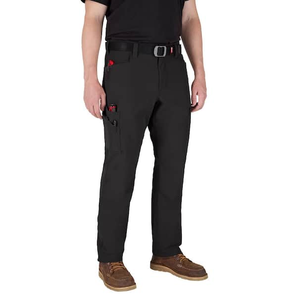 Milwaukee Men's 30 in. x 34 in. Black FREEFLEX Tech Work Pants