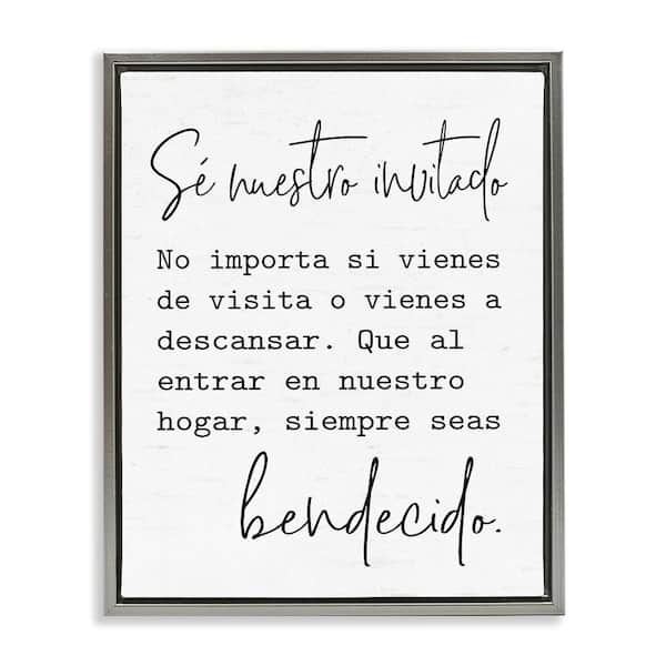 Stupell Industries You Are Invited Translation by Lettered and Lined Gray Floater Frame Typography Graphic Art Print 21 in. x 17 in.