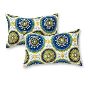 Summer Medallion Lumbar Outdoor Throw Pillow (2-Pack)