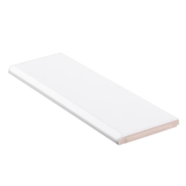 Jeffrey Court Fresh White 2 In X 6 In Ceramic Single Bullnose Trim 96016 The Home Depot