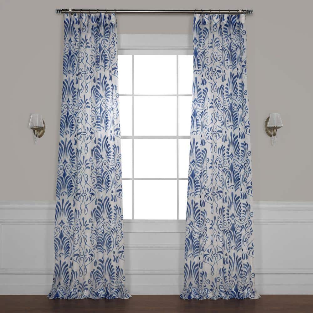 Exclusive Fabrics & Furnishings Xenia Blue Printed Sheer