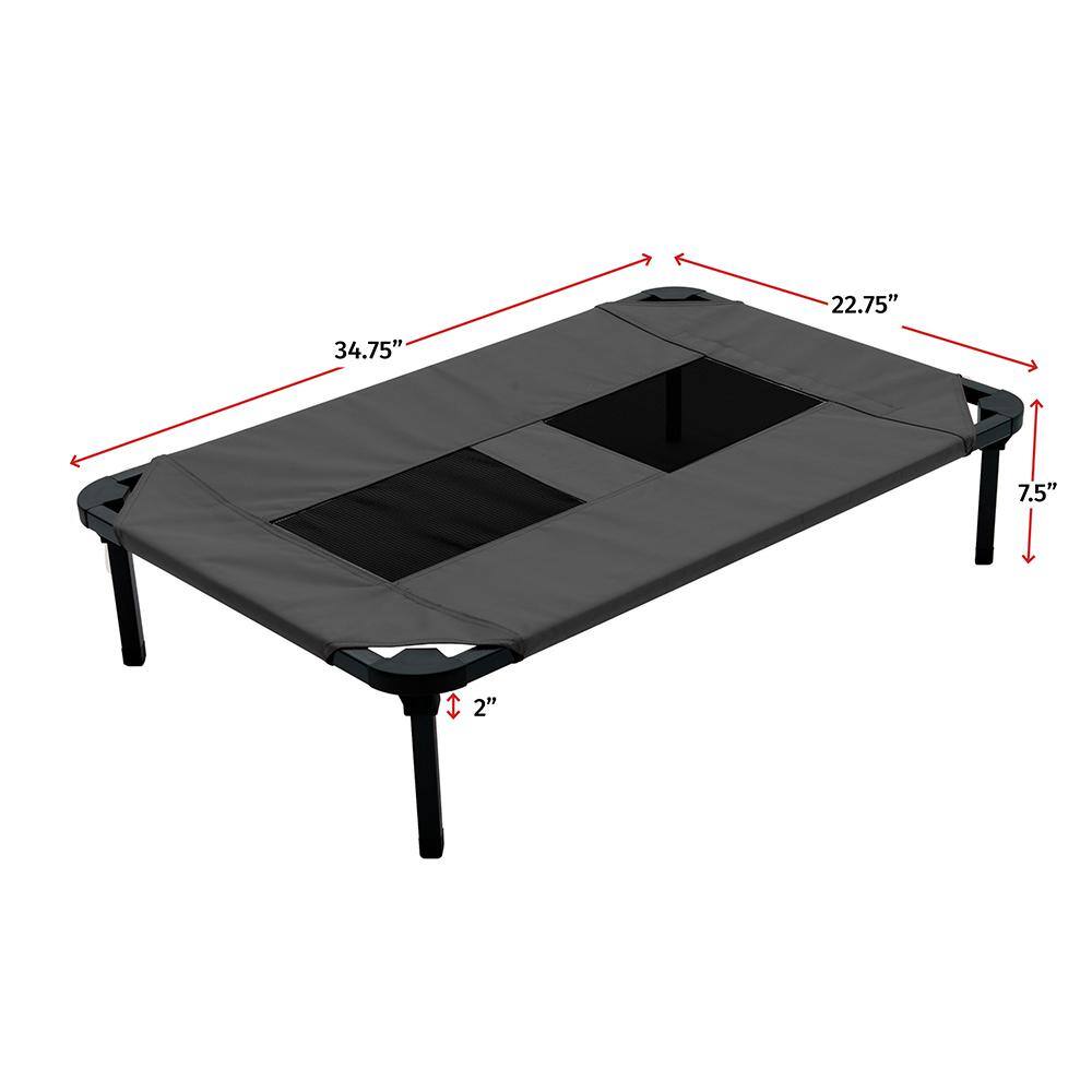 Medium Gray Waterproof Elevated Outdoor Pet Bed