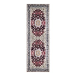 Non Shedding Washable Wrinkle-free Cotton Flatweave Oriental 2x5 Indoor Living Room Runner Rug 20 in. x 59 in.,Red