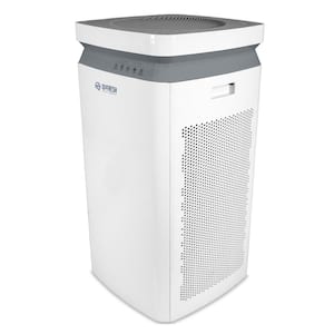 3-Stage HEPA Tower Air Purifier with Air Quality Sensor for Large Rooms up to 1,227 sq. ft. , White