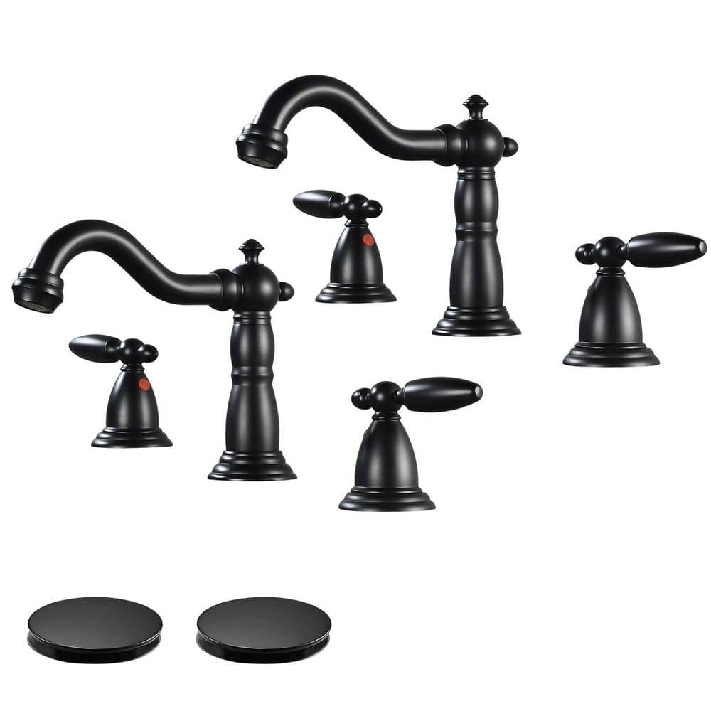 Double handle 8 in. Widespread Bathroom Faucet 3 Hole Bathroom Sink Faucet 