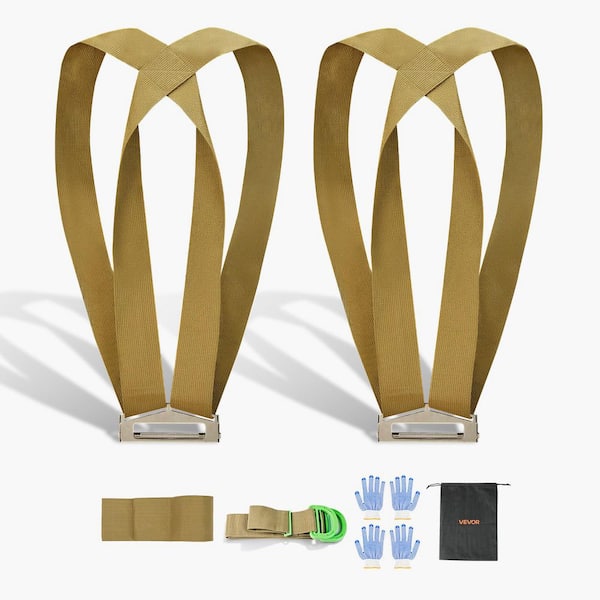 Moving Straps, 2-Person Lifting & Moving System w/ 2 Harness Straps, 1 Load-Bearing Strap & 1 Handheld Strap, Adjustable