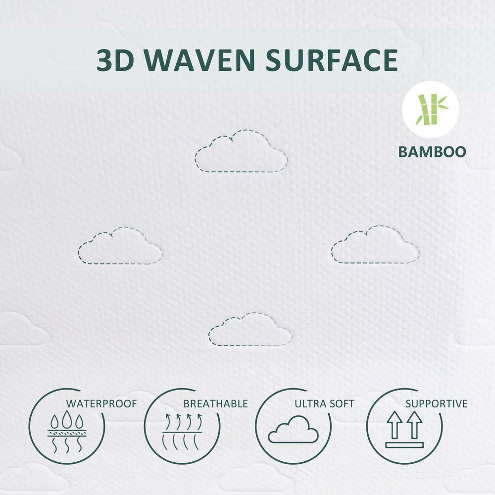 Queen Size White Bamboo Waterproof Mattress Protector