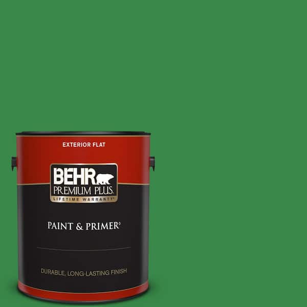 BEHR PREMIUM PLUS 1 gal. #P400-7 Paradise of Greenery Flat Exterior Paint & Primer