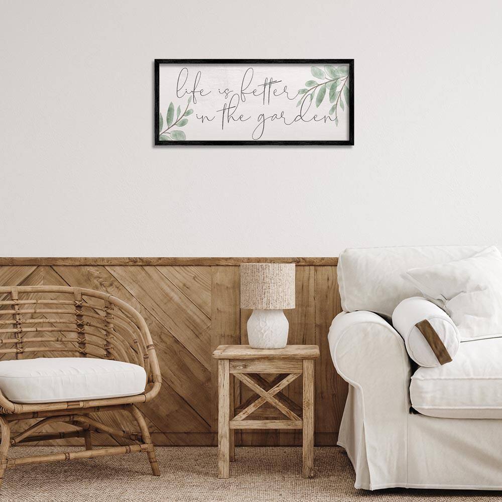 Life Is Better in Garden by Lil' Rue Black Framed Typography Giclee Art Print 10 in. x 24 in. price history on PriceWatchPro