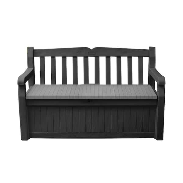 Keter Solana 2-Person Grey Outdoor Resin Storage Bench 250295 - The Home  Depot