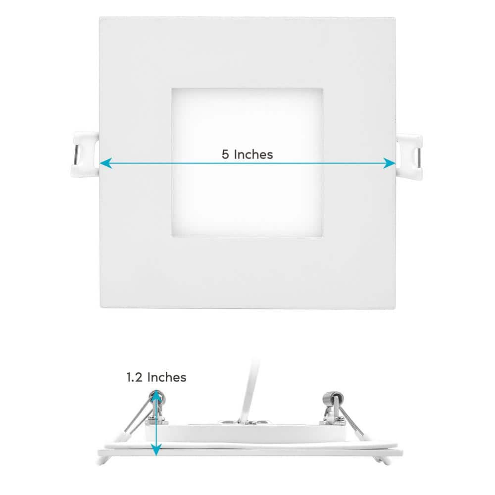 Modern 4-in Square Dimmable LED Recessed Downlight 6-Pack, White