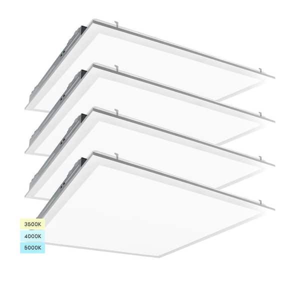 LUXRITE 2 x 2 ft. 3750/4375/5000 Lumen Integrated LED Panel 3 Color Options 3500K/4000K/5000K Dimmable 30/35/40W 4-Pack LR24260-4PK - The Home Depot