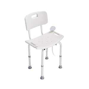 14.2 in. D x 20.7 in. W x 28.2 in. H Free-standing Walk in Shower Seat in White with Back for Elderly Disabled Handicap