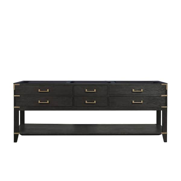Irvington 84 in. W x 22 in. D Double Bath Vanity Cabinet without Top in Black Oak Double Assembled