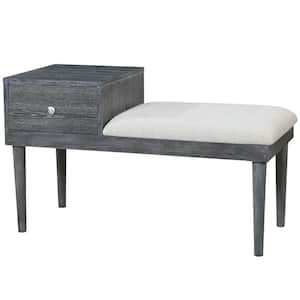 Belwood Gray Bench with Drawer (24 in. H X 40 in. W X 18.13 in. D)